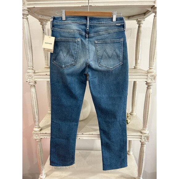 Mother Mid Rise Dazzler Ankle Fray In Riding Cliffside Size 30 Straight Jeans - Picture 7 of 8
